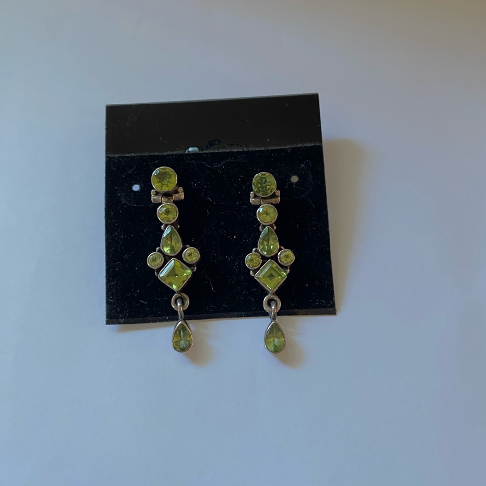 Vintage Peridot and sterling silver earrings